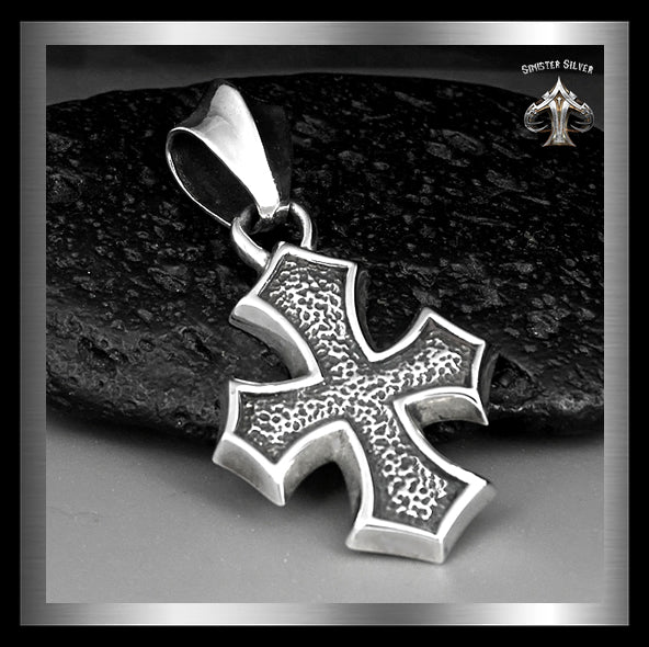 Heavy Sterling Silver Maltese Biker Cross Pendant 1 - Biker Jewelry Club Sinister Silver Co.