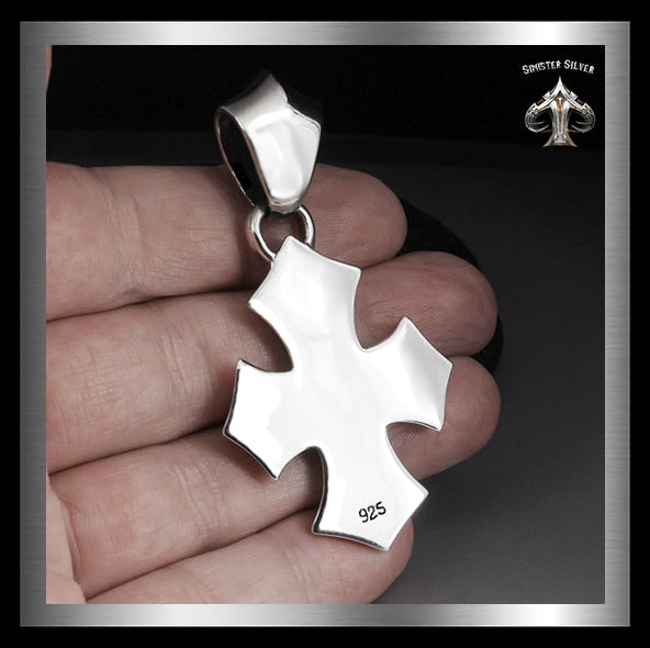 Heavy Sterling Silver Maltese Biker Cross Pendant 4 - Biker Jewelry Club Sinister Silver Co.