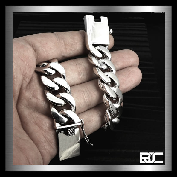 Sterling Silver Cuban Curb 5 Oz Biker Mens Bracelet 4 - Biker Jewelry Club Sinister Silver Co.