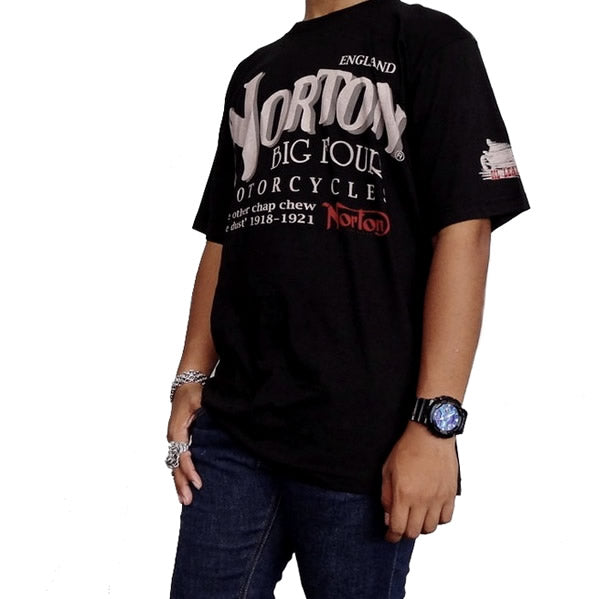 Large Mens Vintage Style Norton England Motorcycles Biker T Shirt - Sinister Silver Co.