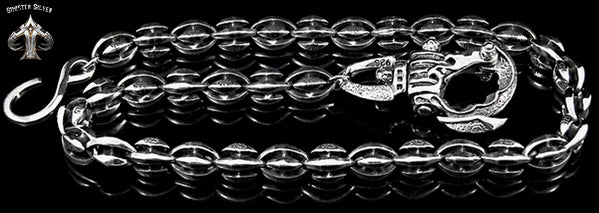 Sterling Silver Biker Wallet Chain Blade Link 3 - Biker Jewelry Club Sinister Silver Co.