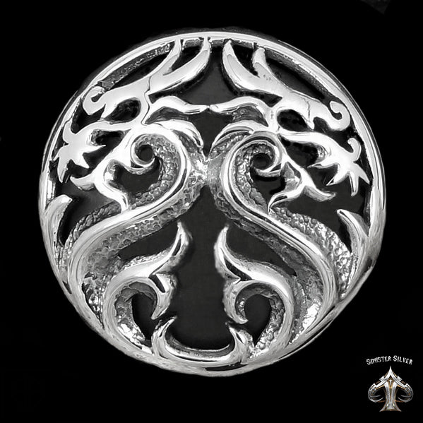 Sterling Silver Biker Dragon Concho Snap Cover 5 - Biker Jewelry Club Sinister Silver Co.