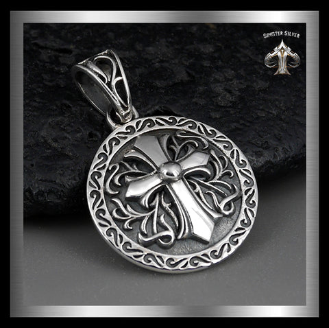 Biker Celtic Cross Pendant Sterling Silver Knights Templar Jewelry 1 - Biker Jewelry Club Sinister Silver Co.