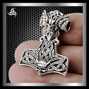 Viking Valkyrie Thors Hammer Solid Sterling Silver Norse 1 - Biker Jewelry Club Sinister Silver Co.