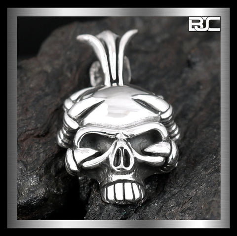 Claw Skull Pendant Sterling Silver Biker Style Pendant 1 - Biker Jewelry Club and Sinister Silver Co.