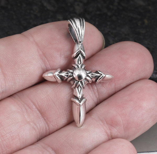 Sterling Silver Bullet Cross Pendant Biker Amulet Medallion 2 Biker Jewelry Club & Sinister Silver Co. 1