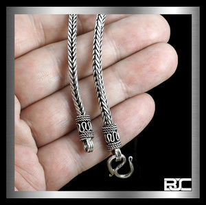 Sterling Silver Biker Necklace Viking Rope Chain 1 Biker Jewelry Club and Sinister Silver Co.