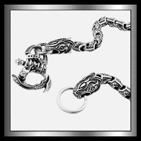 Sterling Silver Heavy Biker Wallet Chain Custom Python Design Biker Jewelry Club and Sinister Silver Co.  #4