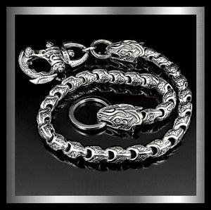 Sterling Silver Heavy Biker Wallet Chain Custom Python Design Biker Jewelry Club and Sinister Silver Co.  #1