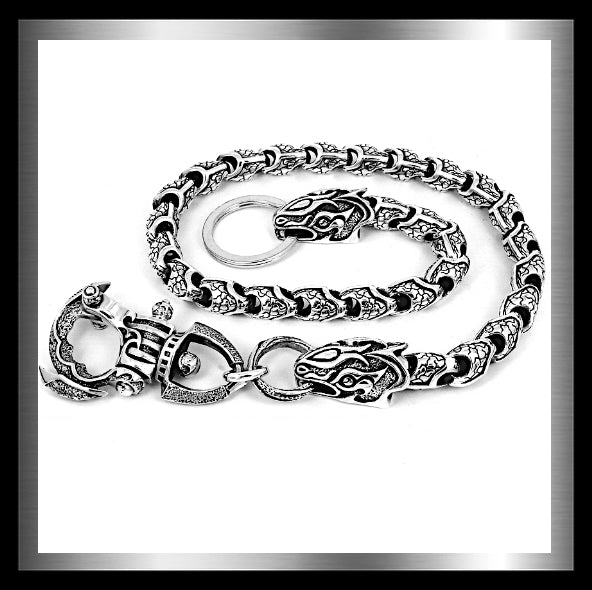 Sterling Silver Heavy Biker Wallet Chain Custom Python Design Biker Jewelry Club and Sinister Silver Co. #7
