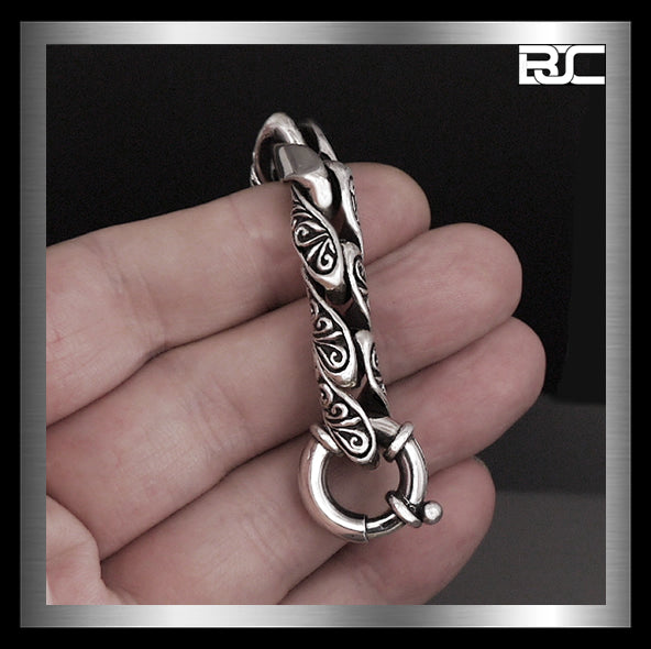 Viking Norse Bracelet Sterling Silver Biker Design 5 Biker Jewelry Club and Sinister Silver Co.