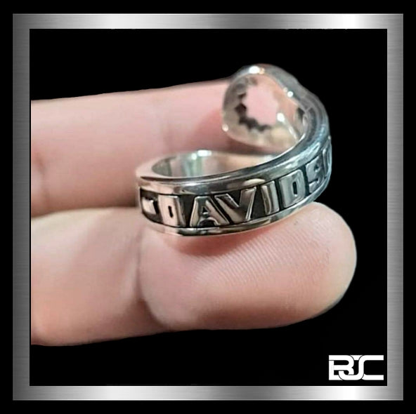 Wrench Ring Biker Mechanic 1%er HD Design In 925 Sterling Silver