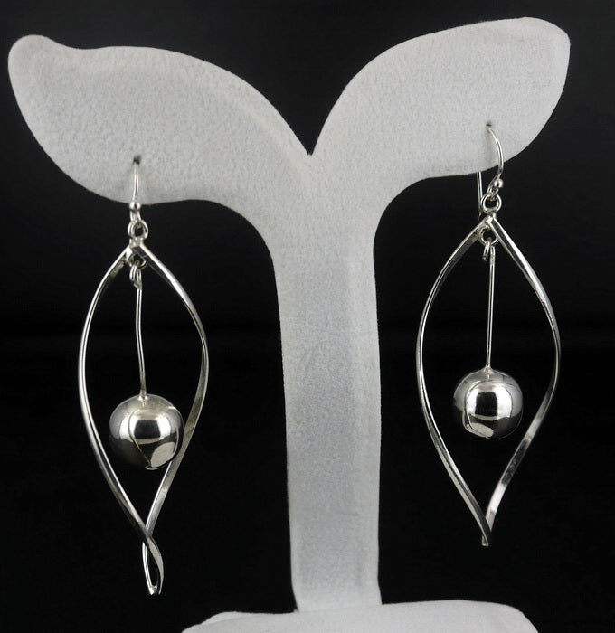 925 Sterling Silver Jewelry 1-Pair Twist Dangle Earrings E-02 - Biker Jewelry Club Sinister Silver Co.
