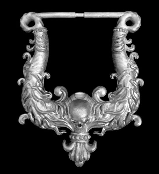 Sterling Silver Or Brass Biker Skull Belt Buckle 4 - Biker jewelry Club Sinister Silver Co.