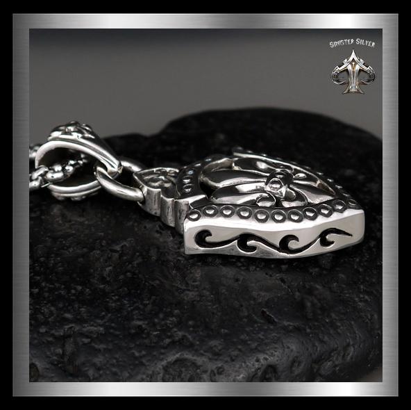 Heavy Fleur De Lis Medieval Celtic Biker Pendant Sterling Silver 3 - Biker Jewelry Club Sinister Silver Co.