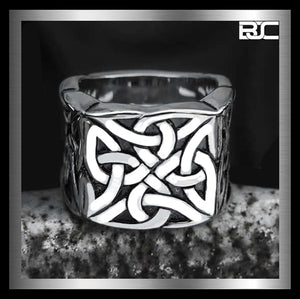 Sterling Silver Celtic Biker Iron Cross Ring 1 - Biker Jewelry Club