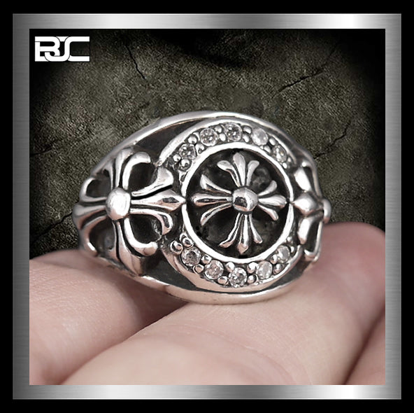 Sterling Silver Templar Iron Cross Biker Ring 2 - Biker Jewelry Club Sinister Silver Co.
