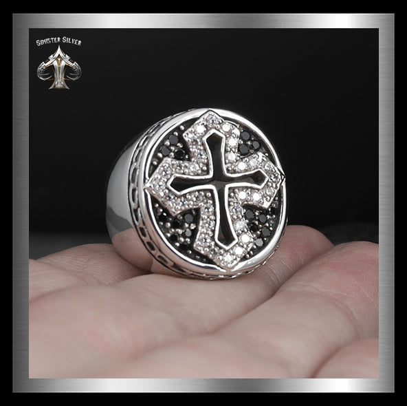 Sterling Silver 35 Gram Medieval Biker Knights Cross Ring 3 - Sinister Silver Co.