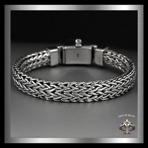 Sterling Silver Biker Bracelet Viking Dragon Weave SOLD 1 - Biker Jewelry Club Sinister Silver Co.