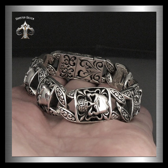 King Baby Silver Skull Chain Bracelet