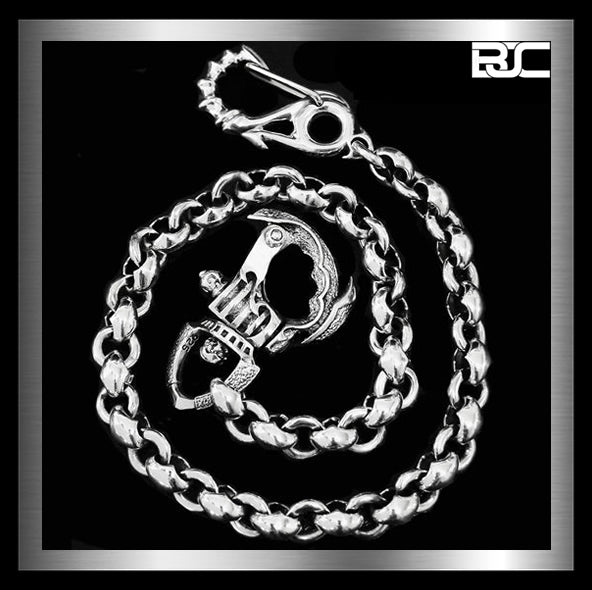 Sterling Silver Biker Wallet Chain Anchor Link - Biker Jewelry Club Sinister Silver Co.