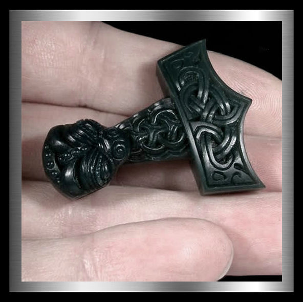 Viking Midgard Serpent Thors Hammer Norse Pendant Sterling Silver 5 - Biker Jewelry Club