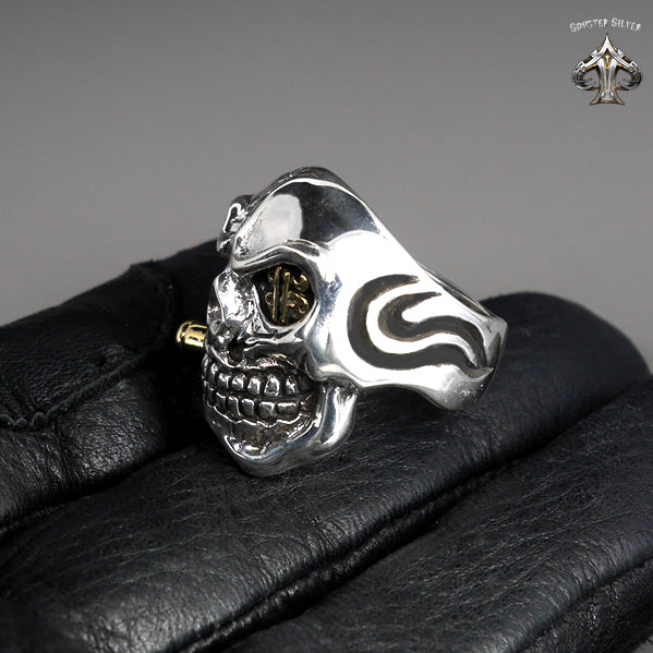 Sterling Silver Biker Bullet Skull Mens Ring 7 - Biker Jewelry Club Sinister Silver Co.