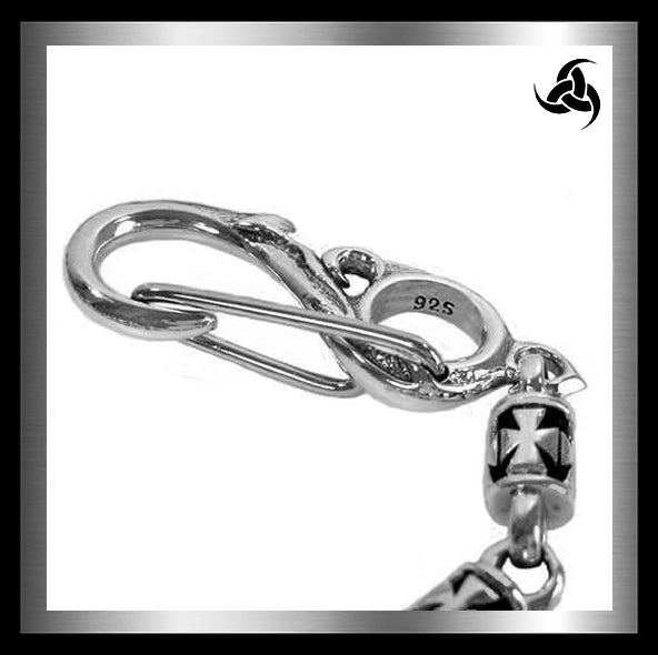 Sterling Silver Biker Wallet Chain Knights Templar Link 2 - Biker Jewelry Club Sinister Silver Co.