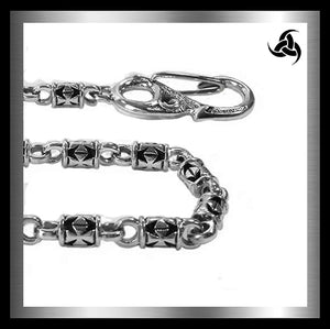 Sterling Silver Biker Wallet Chain Knights Templar Link 1 - Biker Jewelry Club Sinister Silver Co.