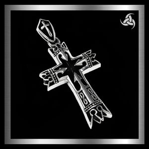 Medieval Renaissance Bishop Or Knights Cross Pendant Sterling Silver Jewelry - Sinister Silver Co.