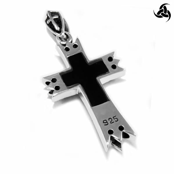 Medieval Renaissance Bishop Or Knights Cross Pendant Sterling Silver Jewelry - Sinister Silver Co.