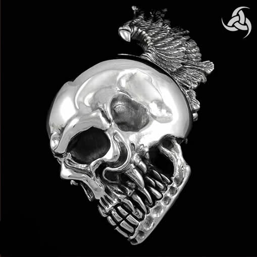 Sterling Silver Winged Skull Biker Belt Buckle 4 - Biker Jewelry Club Sinister Silver Co.