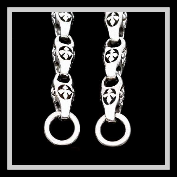 Sterling Silver Biker Necklace Templar Cross Chain 5 - Biker Jewelry Club Sinister Silver Co.