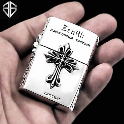 アクセサリー Engraved the Cross leatherbracelet GINZI SOLD OUT Biker Lighter Heavy Custom Sterling Silver Medieval