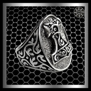 Sterling Silver Huge Biker Thors Hammer Ring 1 - Biker Jewelry Club Sinister Silver Co.