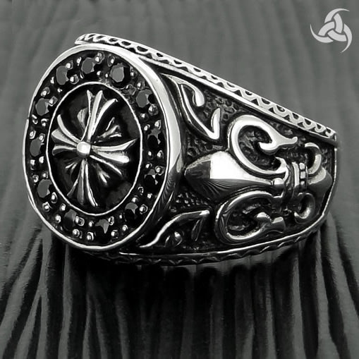 Mens Biker Ring Maltese Templar Cross Sterling Silver 3 - Biker Jewelry Club Sinister Silver Co.