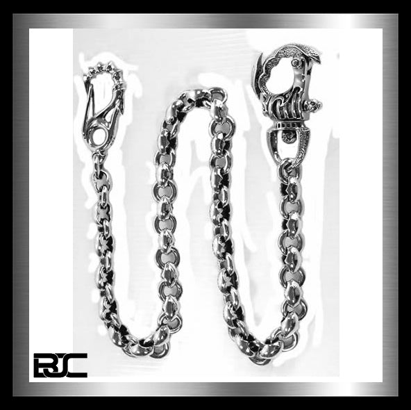 Sterling Silver Biker Wallet Chain Anchor Link 4 - Biker Jewelry Club Sinister Silver Co.