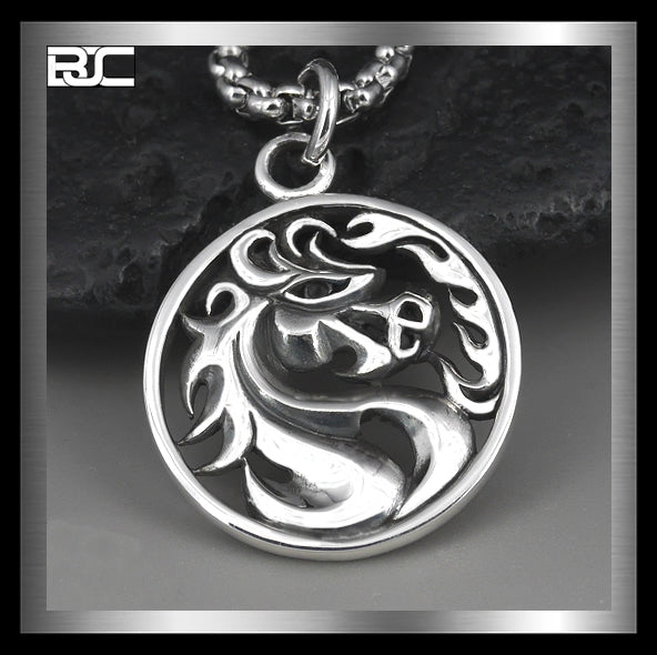 Sterling Silver Flaming War Horse Pendant