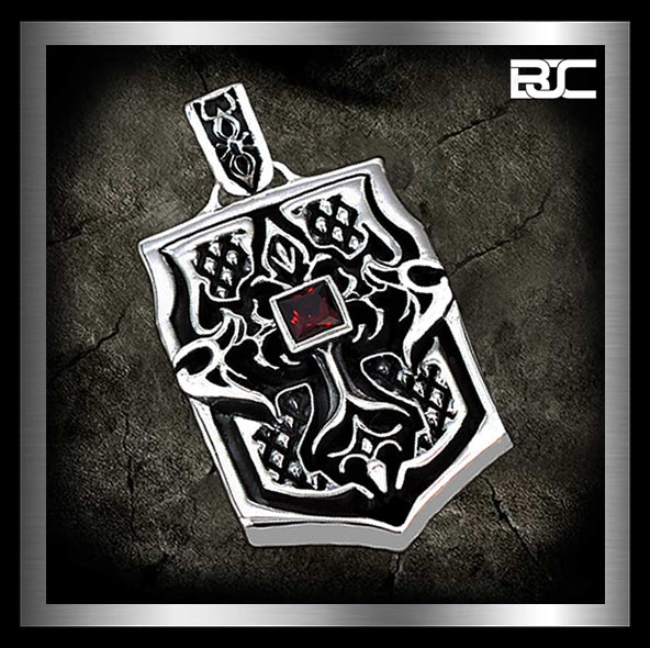 Sterling Silver Maori Tribal Dog Tag Biker Pendant Biker Jewelry