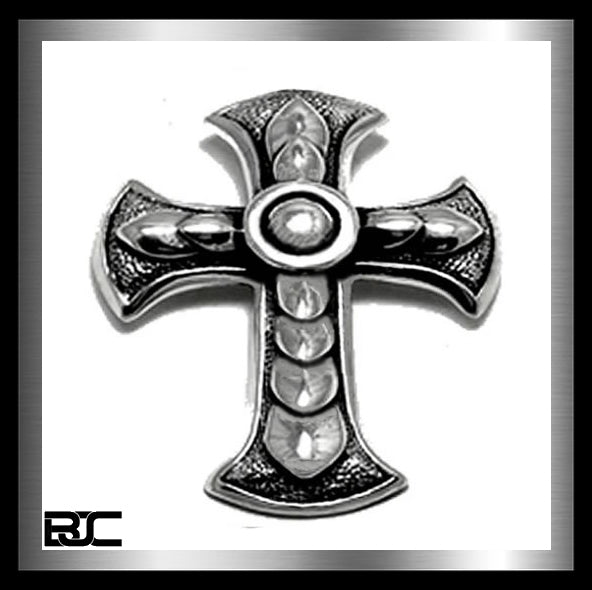 Sterling Silver Warrior Cross Pendant Biker Amulet Medallion 2 - Biker Jewelry Club Sinister Silver Co.