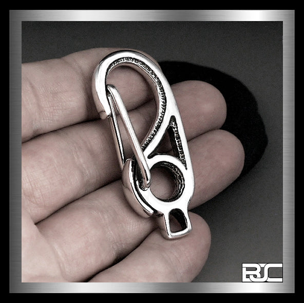 Sterling Silver Biker Belt Clip Fish Hook Carabiner – Biker
