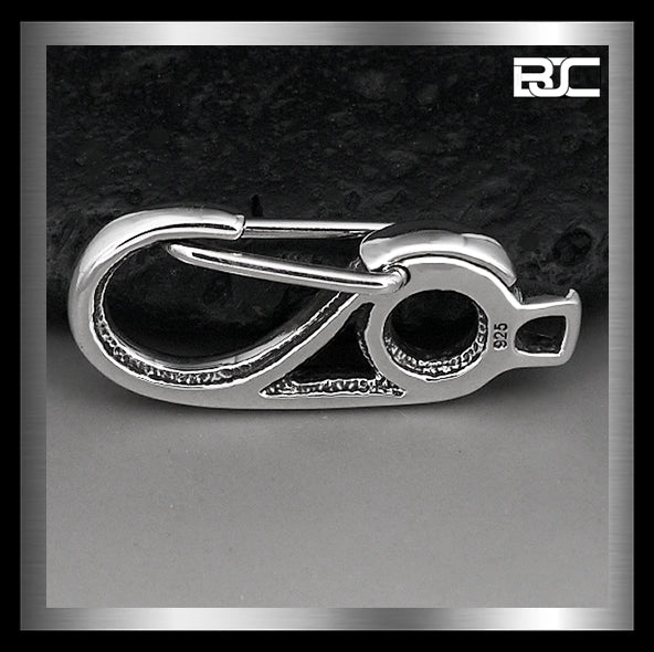 Sterling Silver Biker Belt Clip Fish Hook Carabiner – Biker