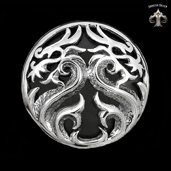 Sterling Silver Biker Dragon Concho Snap Cover 4 - Biker Jewelry Club Sinister Silver Co.