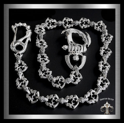 Sterling Silver Biker Wallet Chain Knights Link 1 - Biker Jewelry Club Sinister Silver Co.