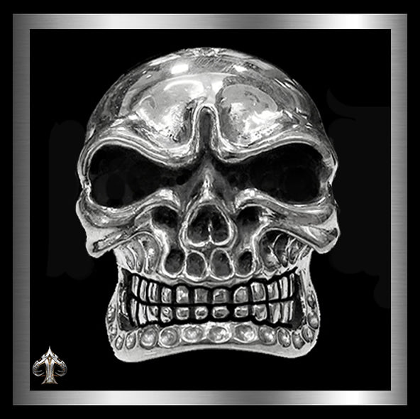 Sterling Silver Biker Skull Gang Two Piece Belt Buckle