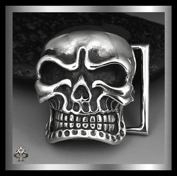 Sterling Silver Tough Biker Skull Belt Buckle Sinister Silver Co. Biker Jewelry Club 2