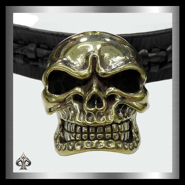 Brass Tough Biker Skull Belt Buckle Sinister Silver Co. Biker Jewelry Club 1