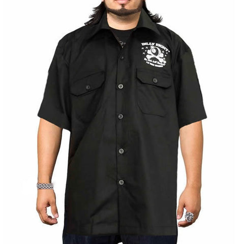 X-Large Black Embroidered Garage Shirt Billy Eight Hot Rod Engine Builders - Sinister Silver Co.