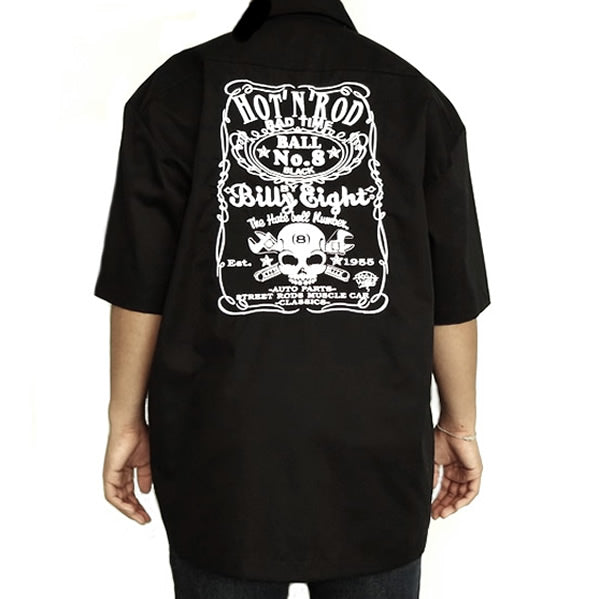 X-Large Black Embroidered Garage Shirt Billy Eight Street Rod Builders - Sinister Silver Co.