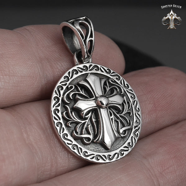 Biker Celtic Cross Pendant Sterling Silver Knights Templar Jewelry 2 - Biker Jewelry Club Sinister Silver Co.